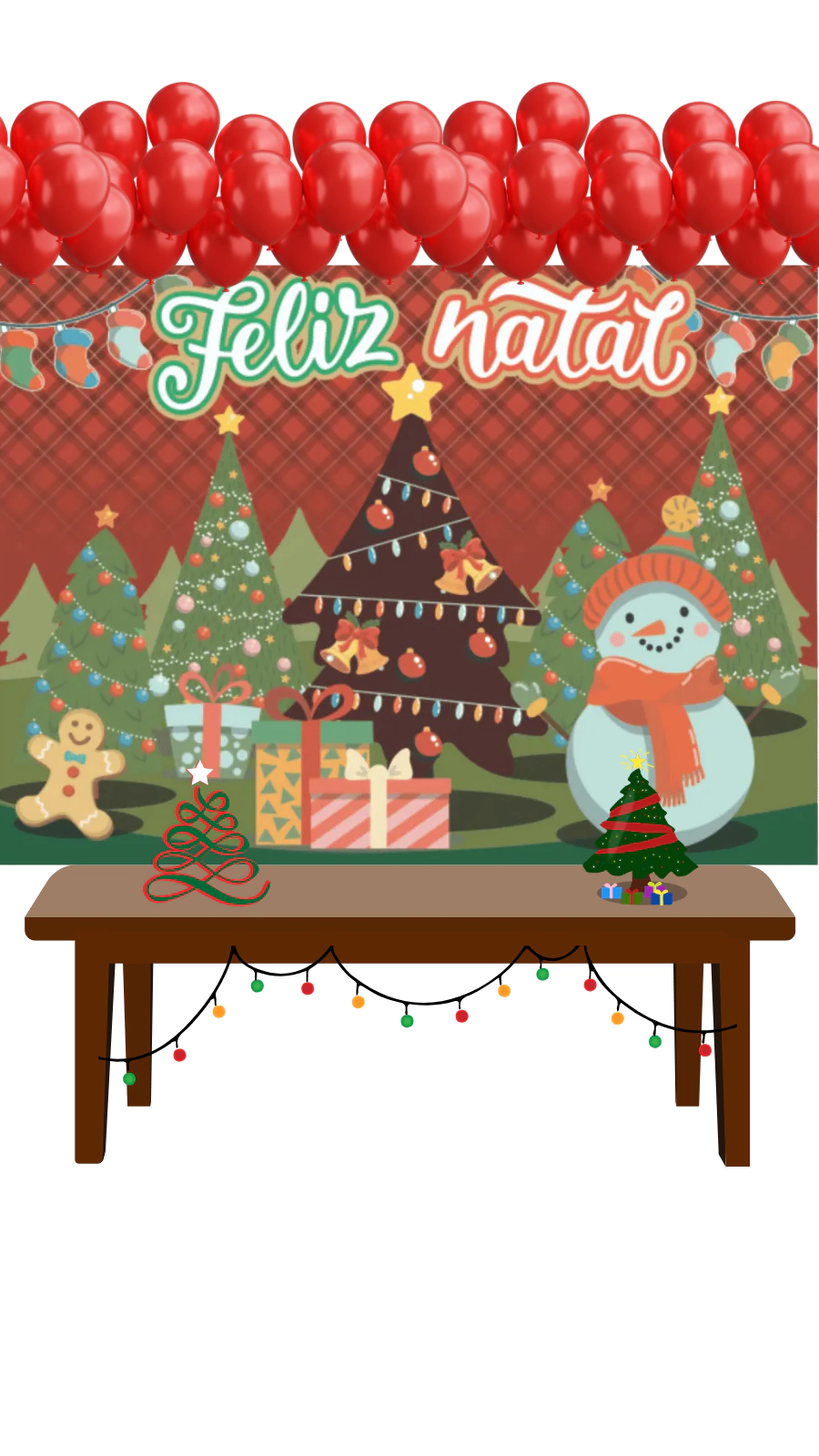 painel de natal com luzes