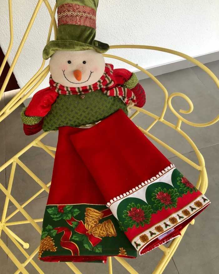 pano de prato natalino com colagem