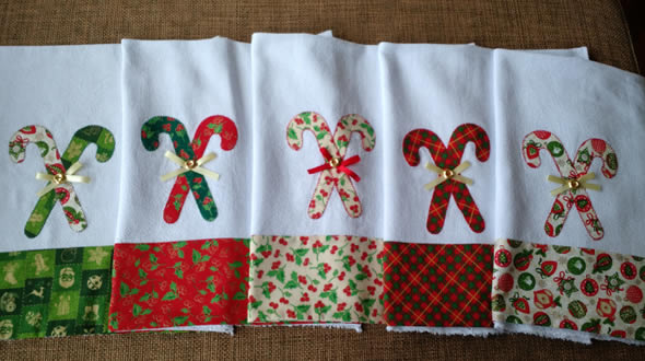 pano de prato natalino com colagem