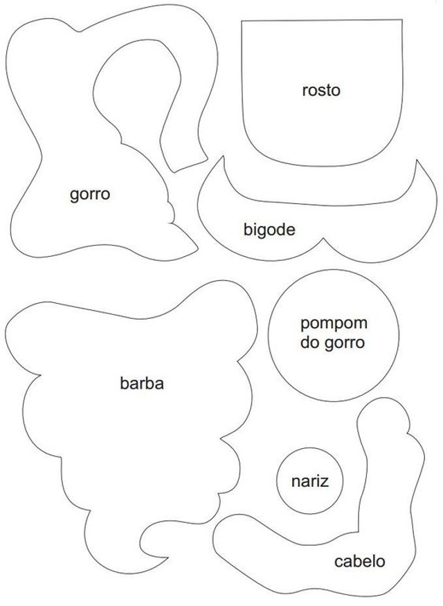 Molde Papai Noel de EVA para porta