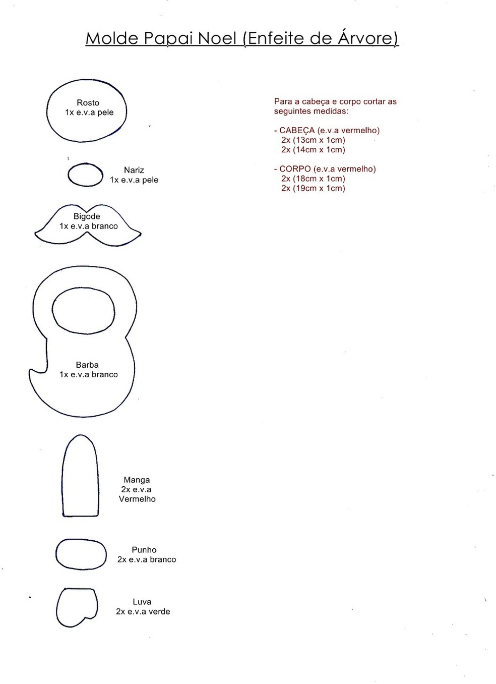 Molde Papai Noel de EVA para biscuit