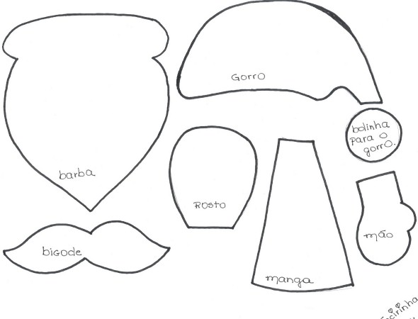 Molde Papai Noel de EVA para feltro