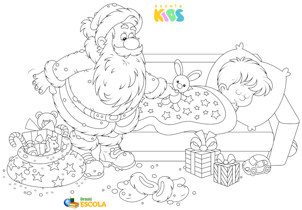 papel de parede do papai noel para colorir