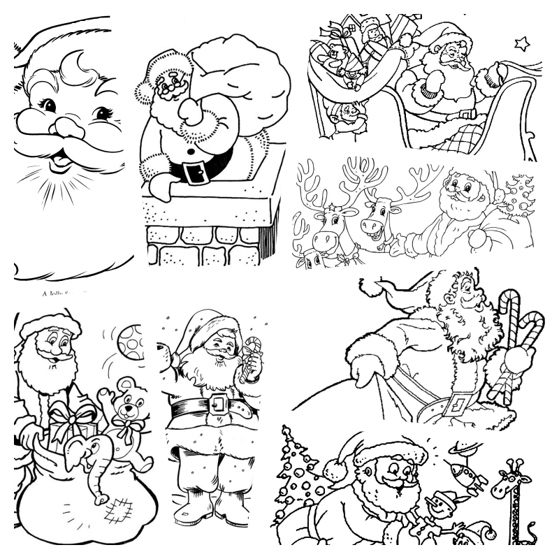 figura do papai noel para colorir
