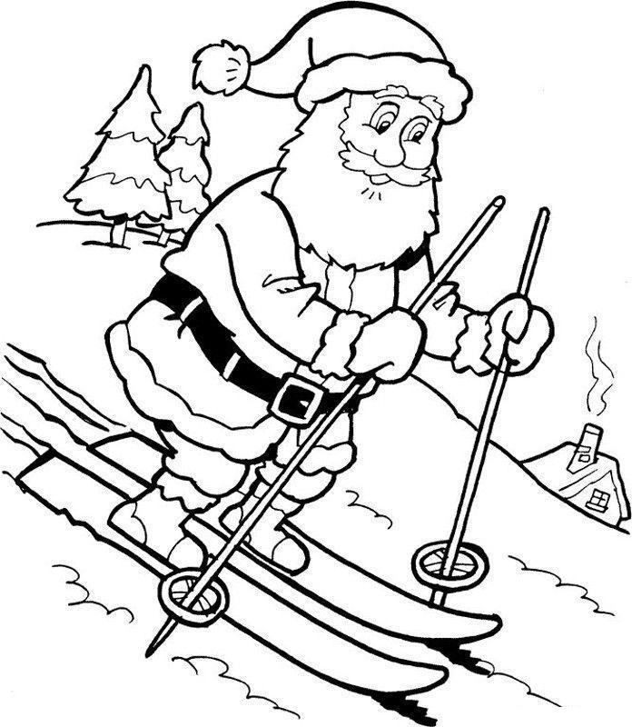 desenho de papai noel feliz para colorir