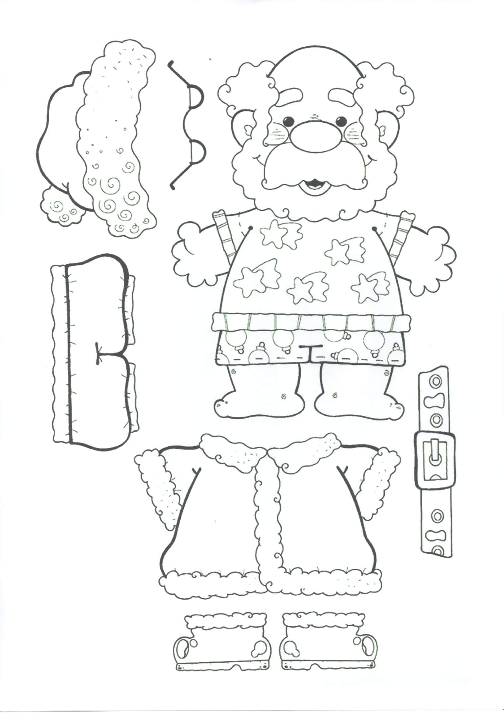 desenho de papai noel simples para colorir