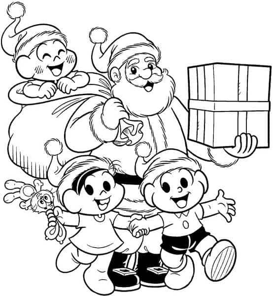 figura do papai noel para colorir