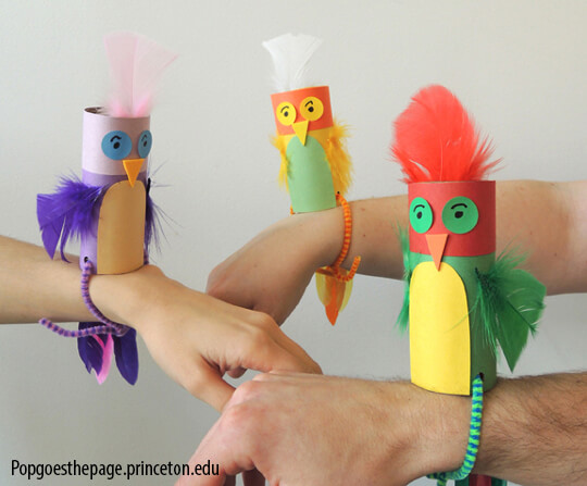 passarinho feito com rolo de papel higienico