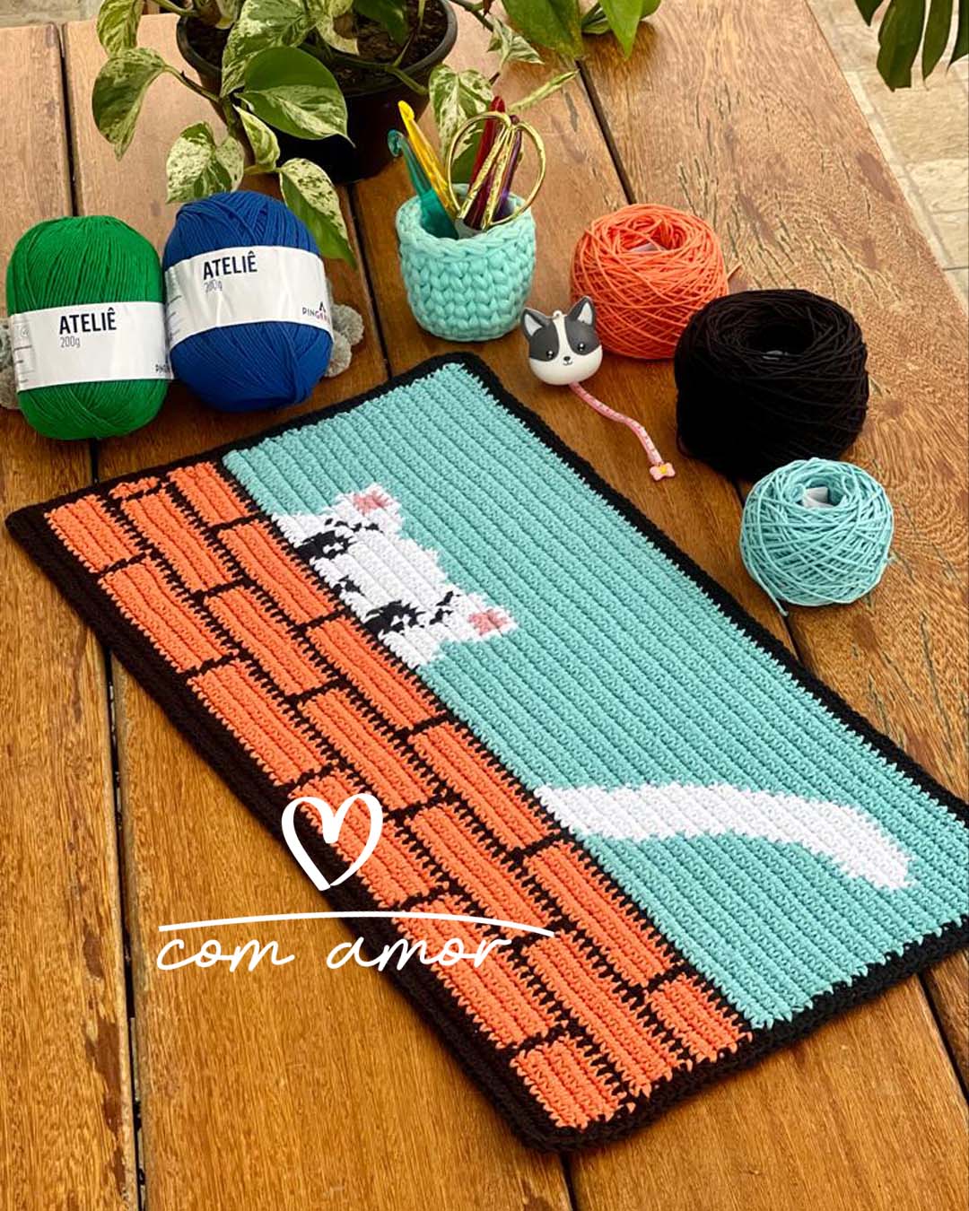 passo a passo tapete de croche