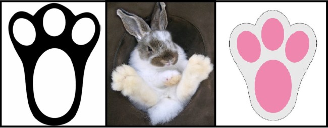 patinhas de coelho para imprimir vs. comprar prontas
