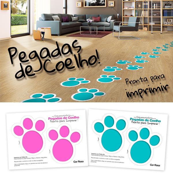 moldes de pegadas de coelho vs. desenhos feitos à mão