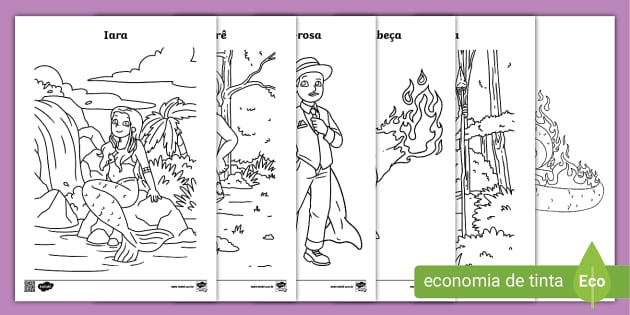 desenhos de personagens do folclore brasileiro para imprimir