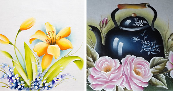 como fazer pintura em pano de prato com tinta acrílica