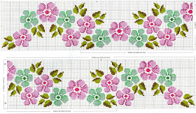 padrões ponto cruz flor simples