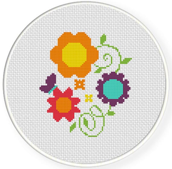easy cross stitch floral designs