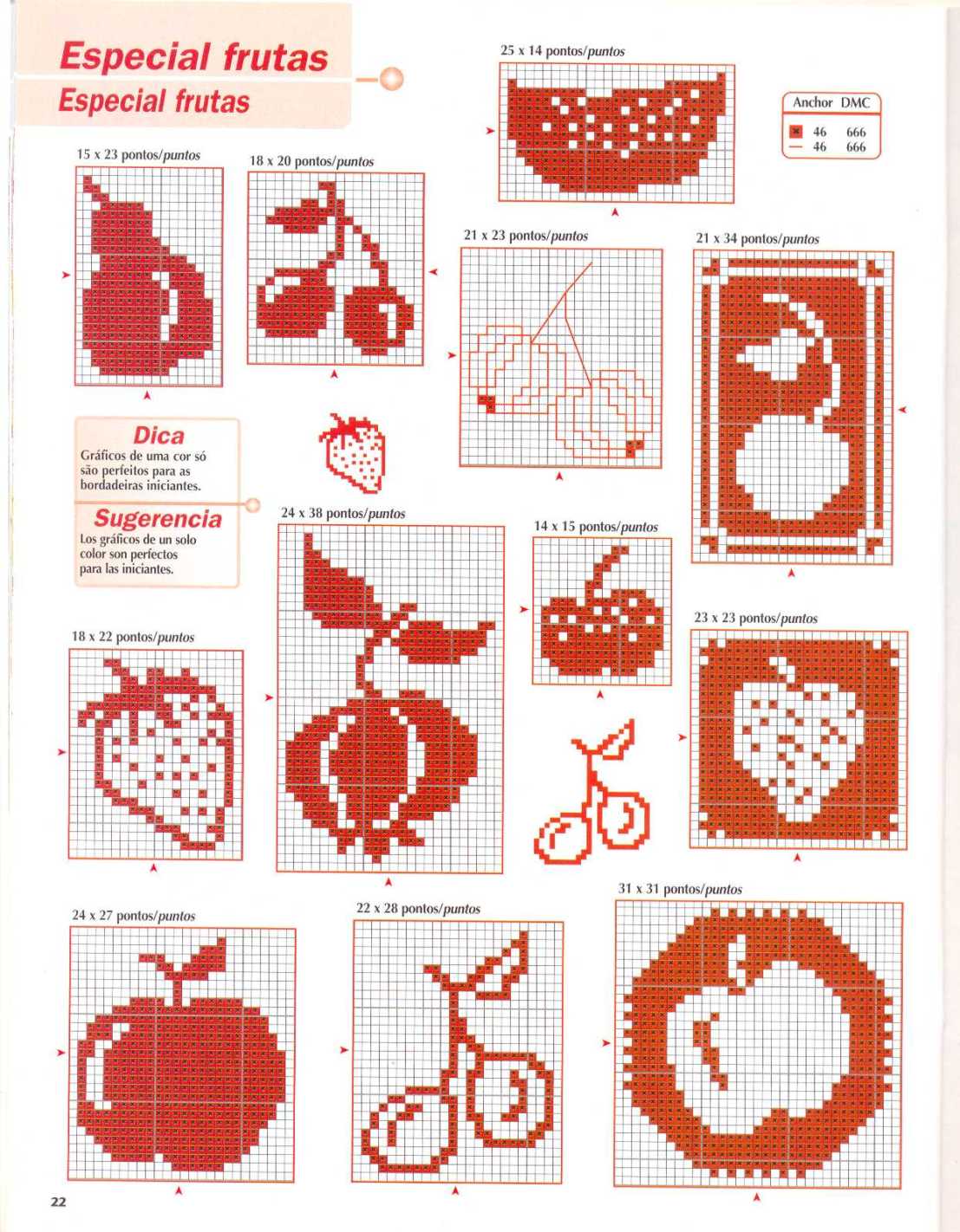 ponto cruz frutas em toalha