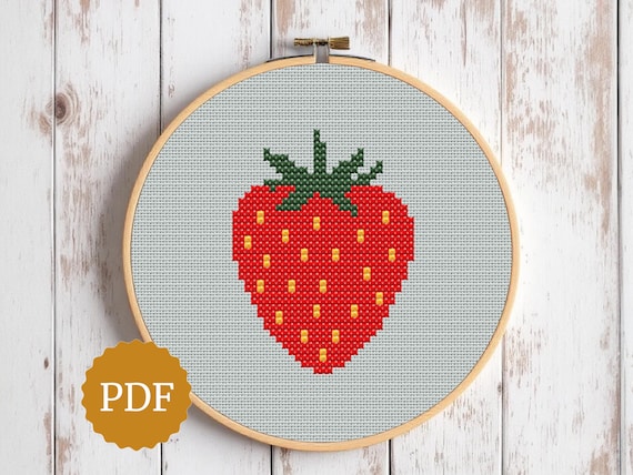 ponto cruz frutas barrado