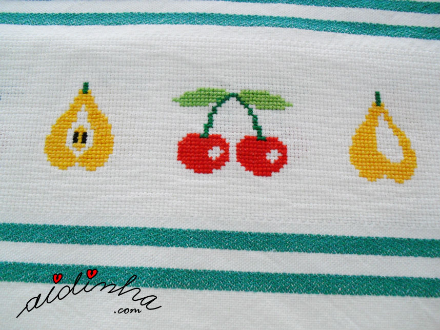 ponto cruz frutas com nome