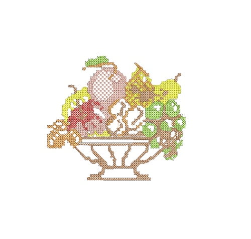 ponto cruz frutas para cozinha