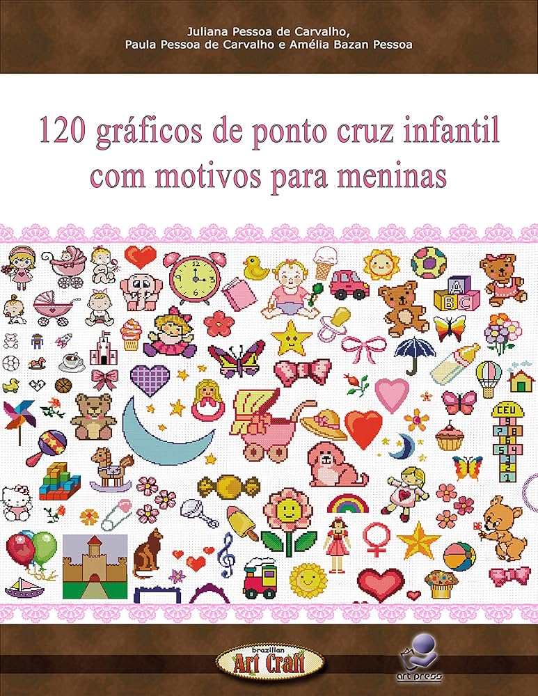 ponto cruz infantil feminino com flores pequenas