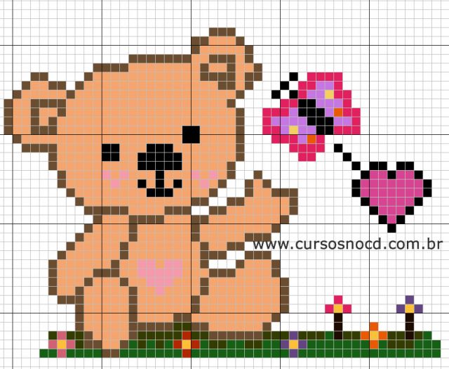 ponto cruz infantil feminino para fralda