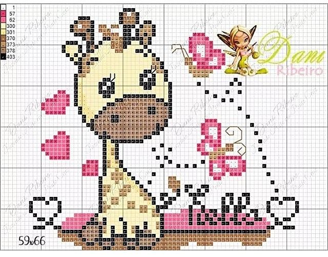 ponto cruz infantil feminino com corações delicados