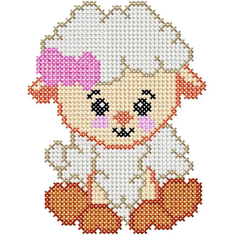 ponto cruz infantil feminino com personagens fofinhos