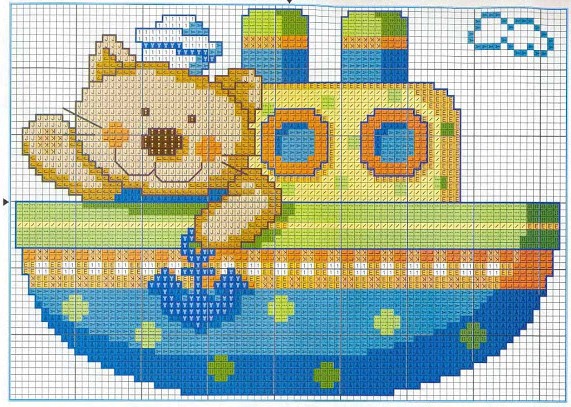 ponto cruz infantil masculino baleia