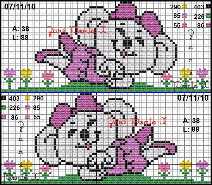 Gráfico ponto cruz tema safari toalhinha boca