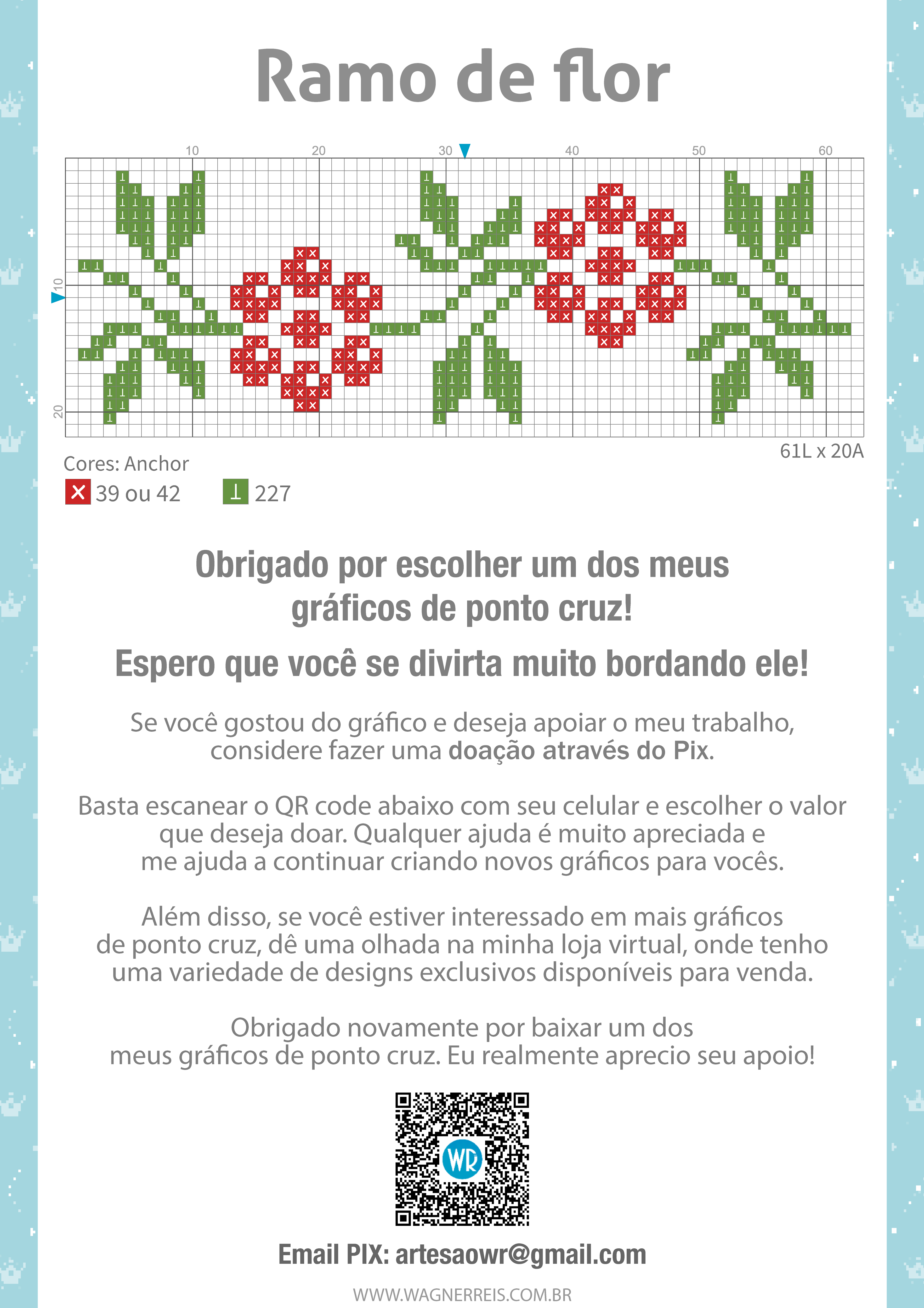 ponto cruz para pano de prato flores