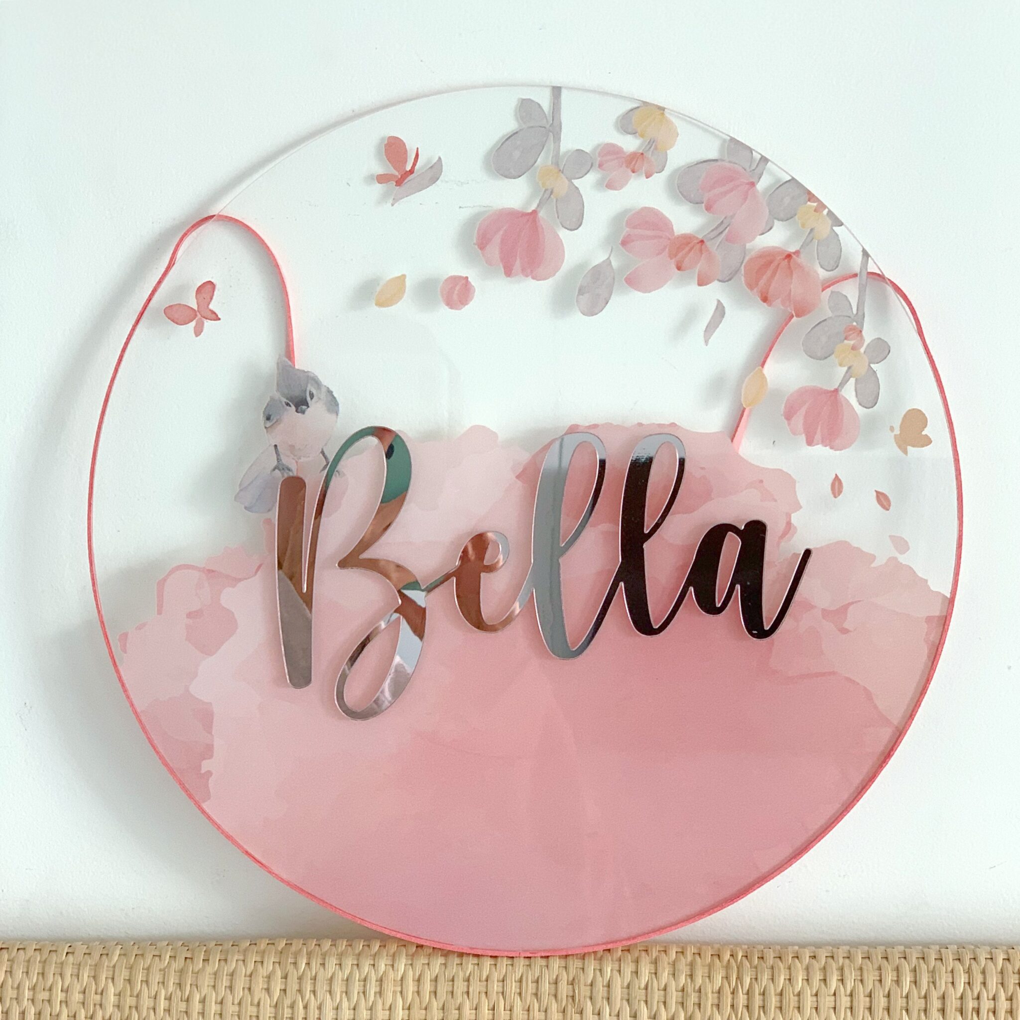 Porta Maternidade de Passarinho com LED: Modernidade e Delicadeza na Decoração