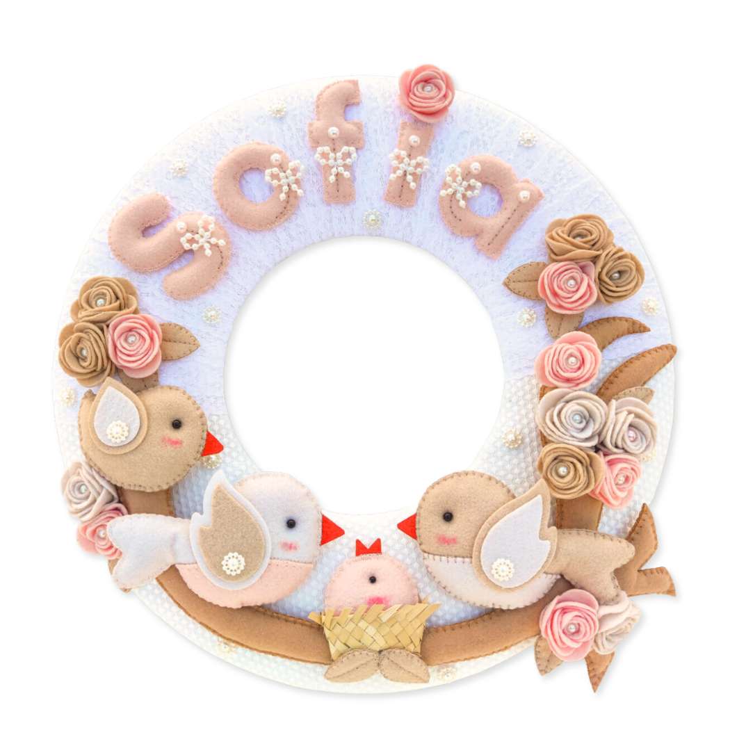 Porta Maternidade de Passarinho com LED: Modernidade e Delicadeza na Decoração