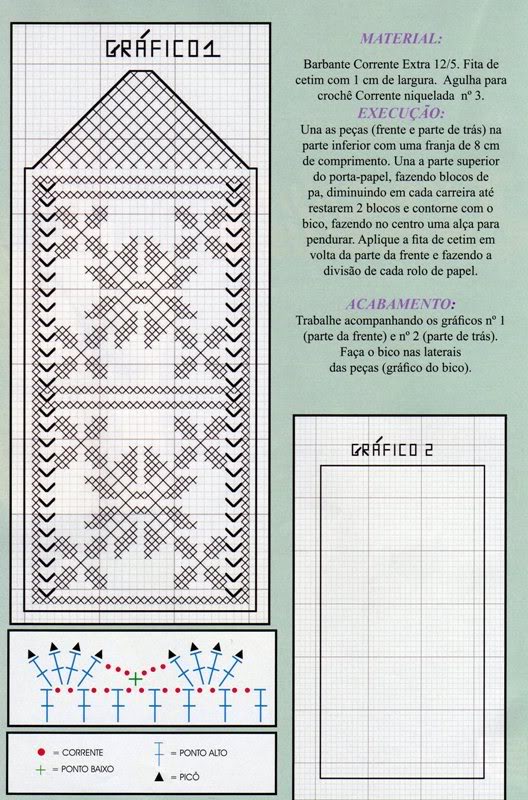 porta papel higiênico de crochê com bicos