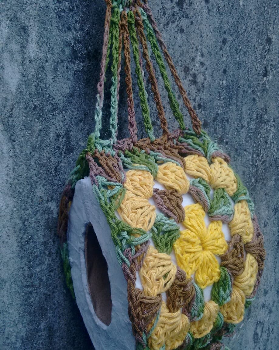 porta papel higiênico de crochê para 2 rolos