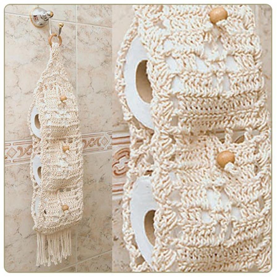 porta papel higiênico de crochê rápido