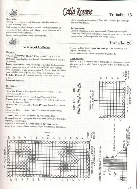 porta papel higiênico de crochê para banheiro