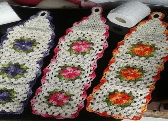 porta papel higiênico de crochê para banheiro