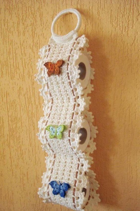 porta papel higiênico em crochê