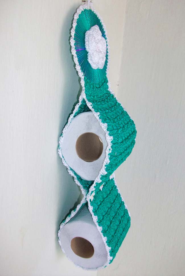 porta papel higiênico em crochê