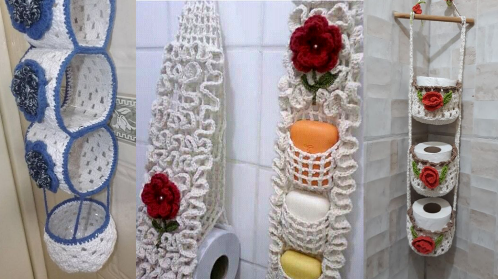 porta papel higiênico de crochê vs porta papel higiênico de tecido