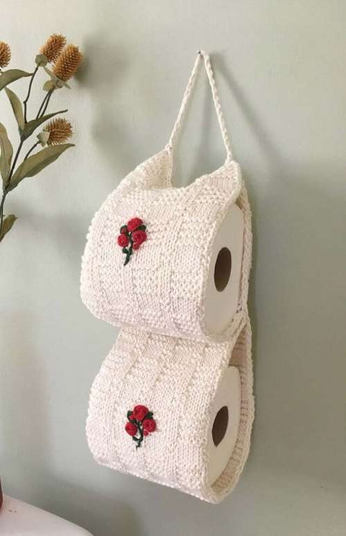 modelos de porta papel higiênico em crochê para inspirar