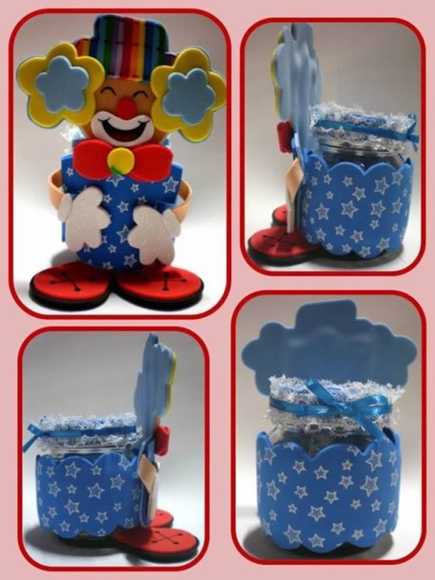 potes de papinha decorados com eva