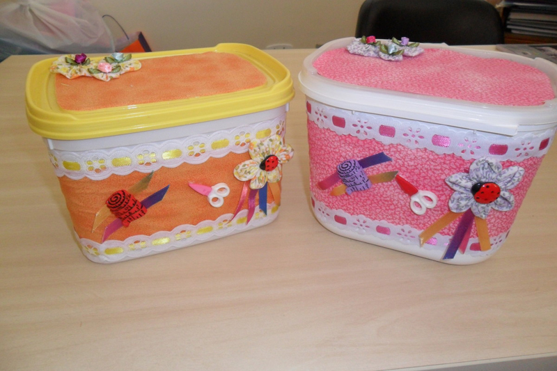 pote de sorvete decorado com tecido ou EVA qual o melhor