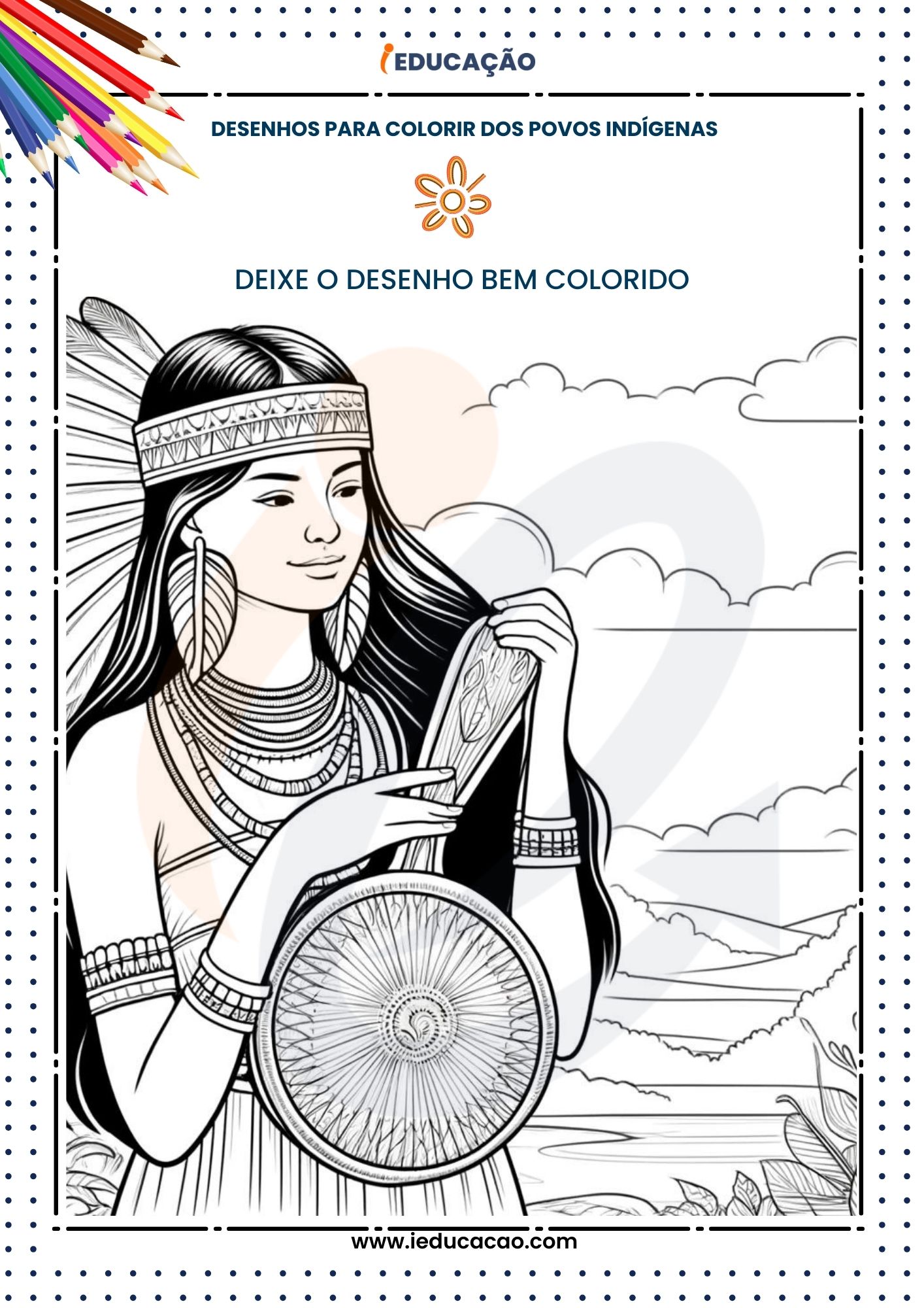 arte indígena para crianças colorir