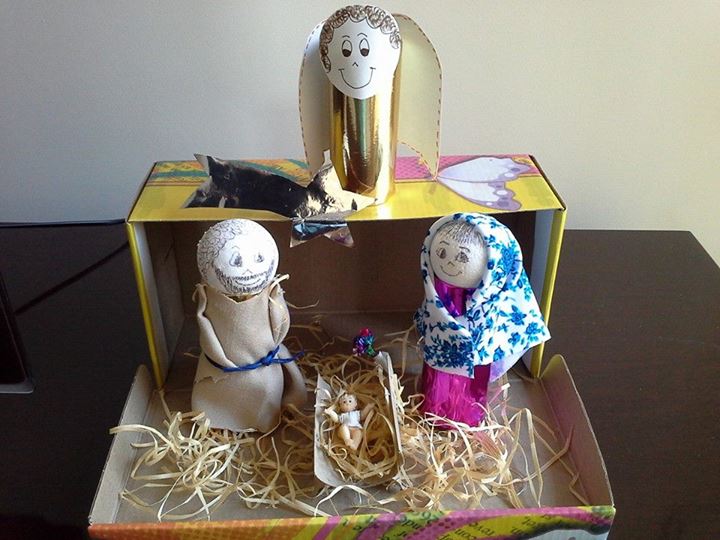 presépios de natal com material reciclado