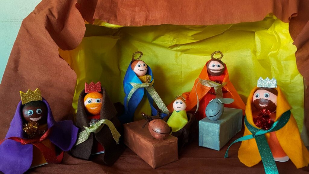 presépios de natal com material reciclado