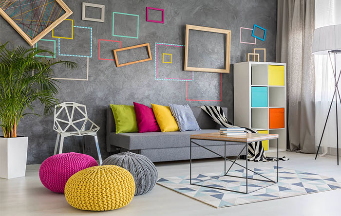 ideias de decoração com puffs para sala pequena