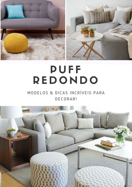 ideias de decoração com puffs para sala pequena