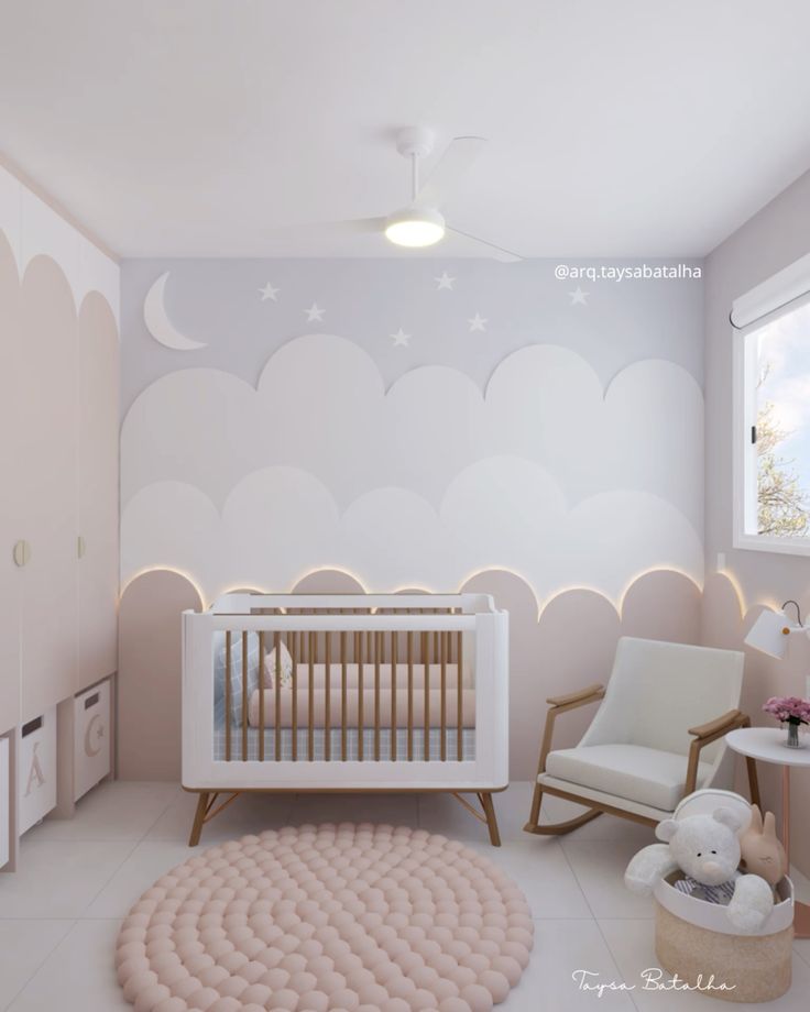 ideias criativas decoração quarto bebê nuvens