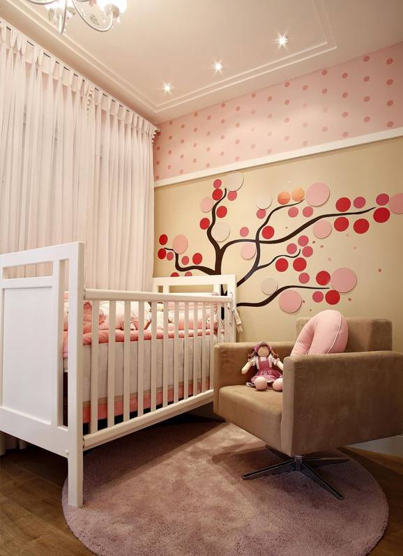ideias de decoração quarto de bebê feminino simples